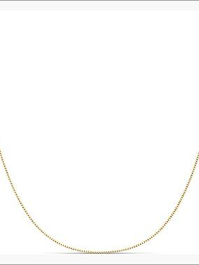 18K Gold Plated Sterling Silver Box Chain Necklace 18 Inch